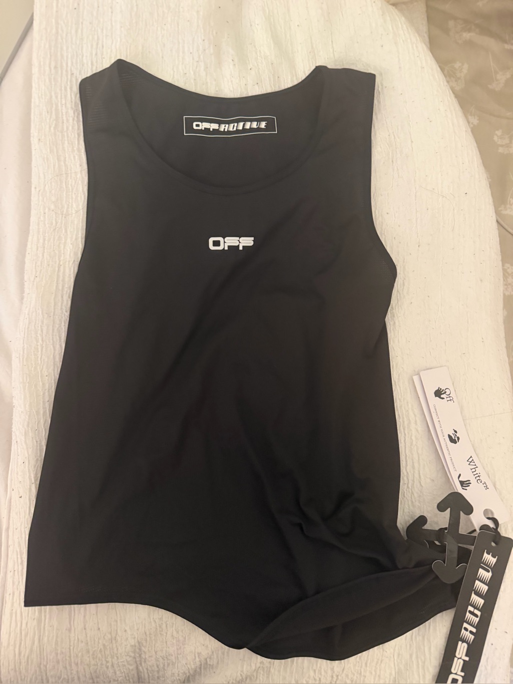 Off-White Black Sleeveless Logo Bodysuit